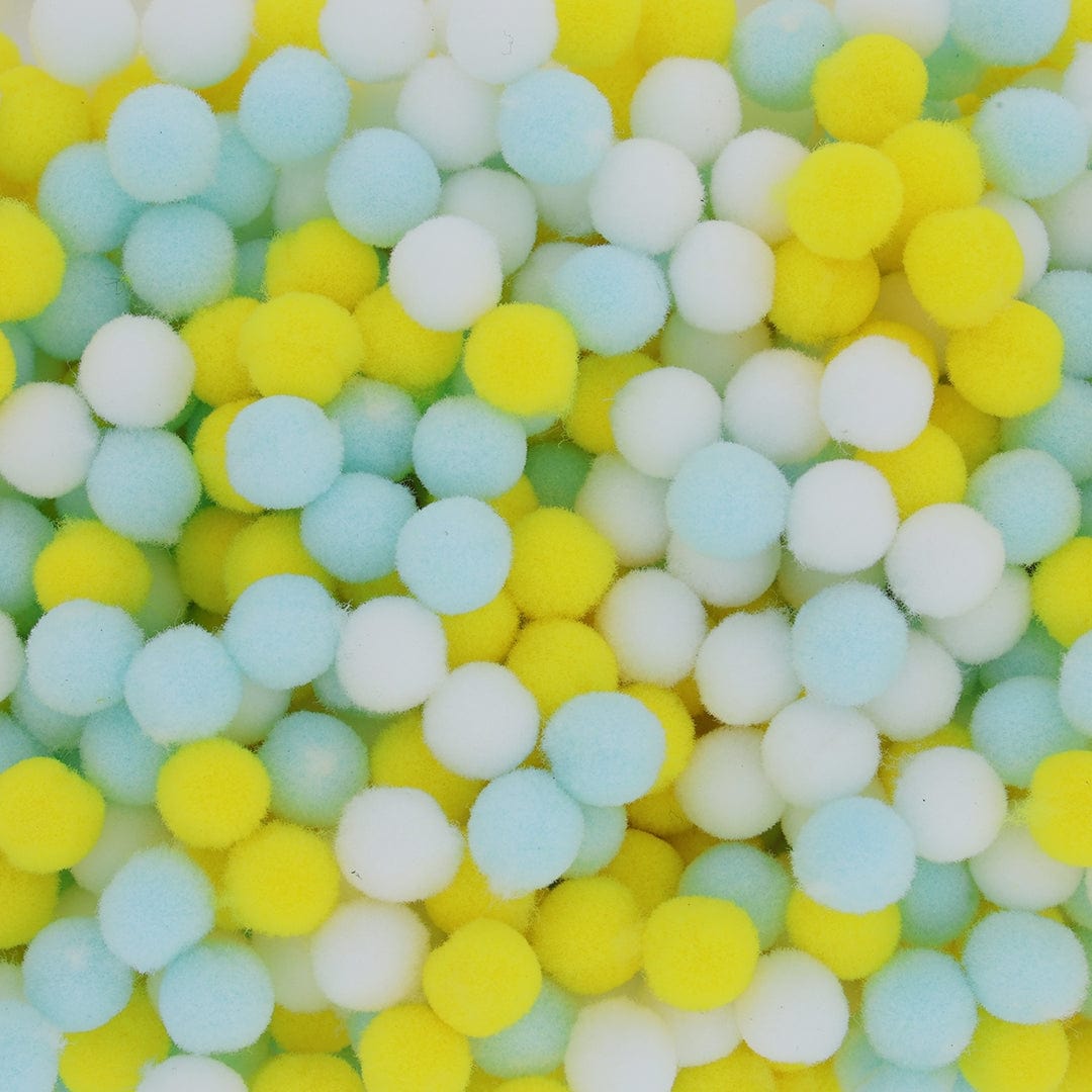 Crafteria Yellow & Pastel Blue Monochrome 1 Cm Pom Pom Heavy
