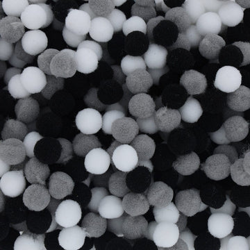 Crafteria Black & White Monochrome 1 Cm Pom Pom Heavy