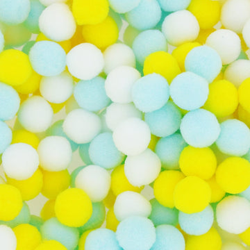 Crafteria Yellow & Pastel Blue Monochrome 2 Cm Pom Pom Heavy