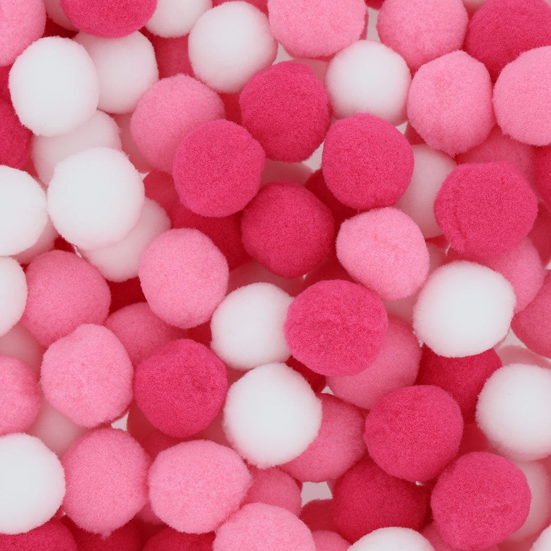 Crafteria Pink & White Monochrome 3 Cm Pom Pom Heavy