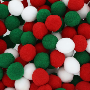 Crafteria Green & Red Monochrome 3 Cm Pom Pom Heavy