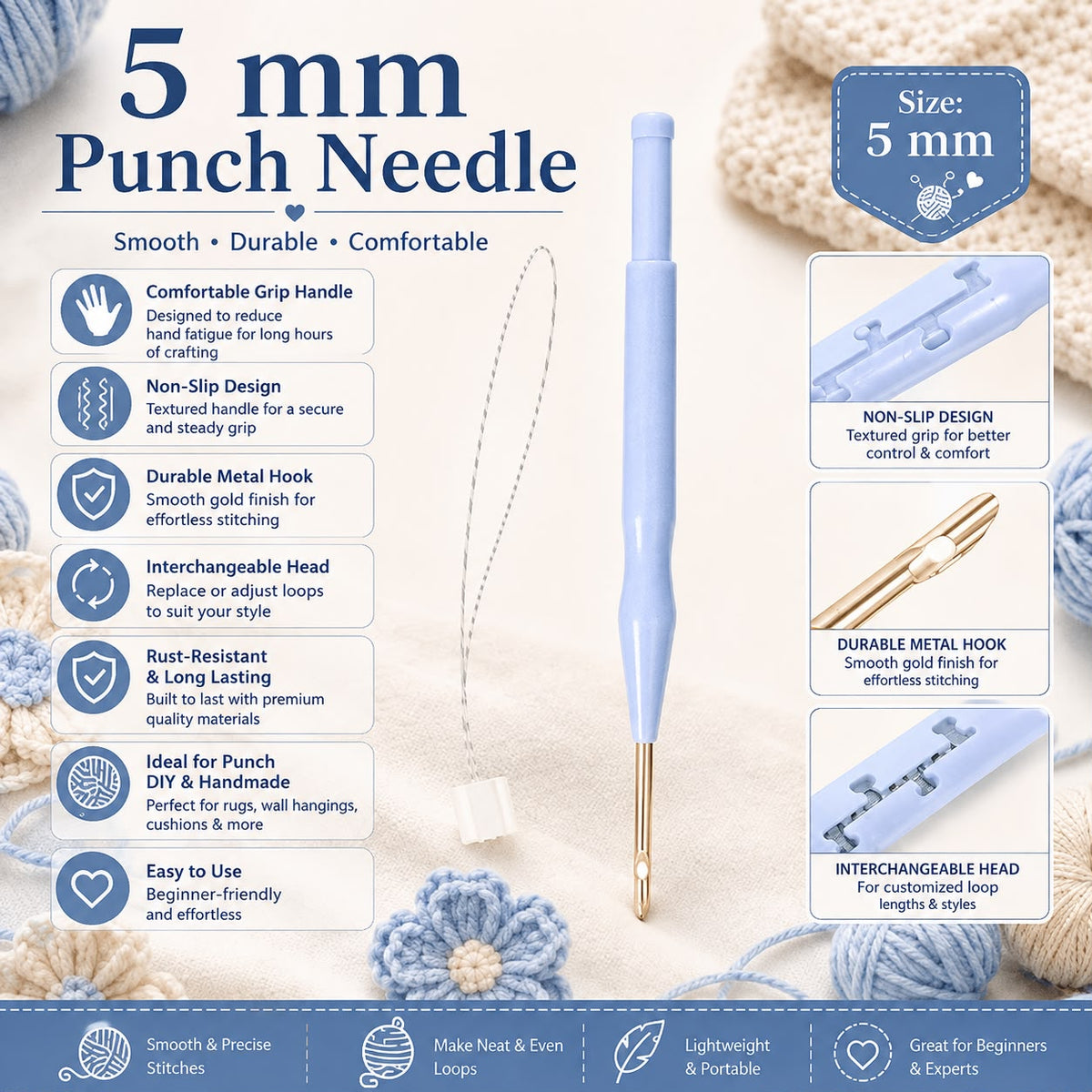 5mm Plastic Punch Needle Embroidery Pen Set