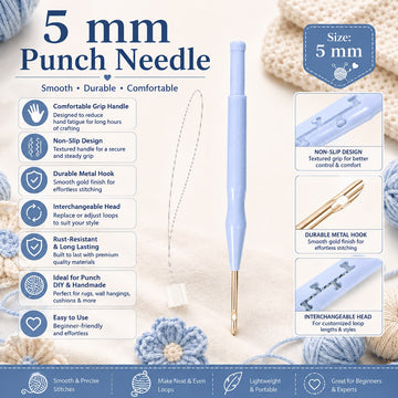 5mm Plastic Punch Needle Embroidery Pen Set