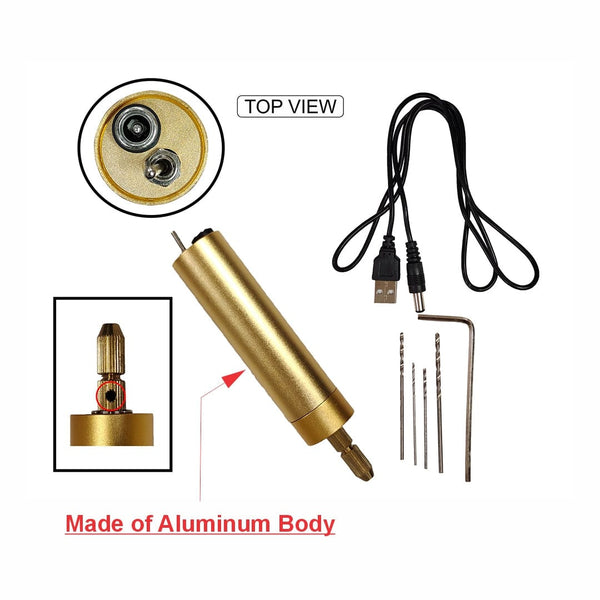 My Store RESIN TOOLS Electric Mini Drill Machine With 4 Bits & Allen Key