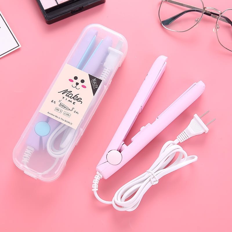 Crafteria Portable Mini Hair Straightener Compact Flat Iron for Bangs, Resin Projects, Pipe Cleaner Shaping & Bag Sealing