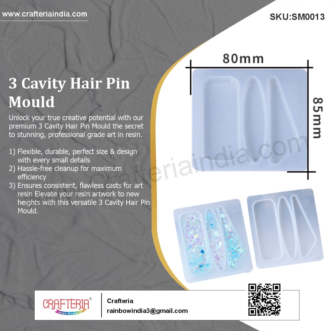 My Store Silicon Mould 3 Cavity Hair Pin Mould