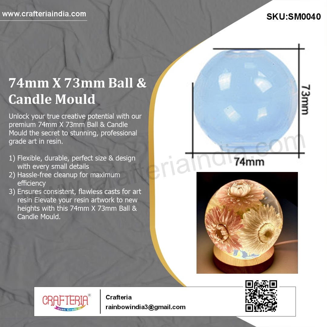 My Store Silicon Mould 74Mm X 73Mm Ball & Candle Mould