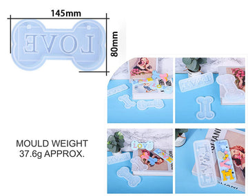 My Store Silicon Mould LOVE BONE SHAPE DOG HOUSE NAME PLATE MOULD
