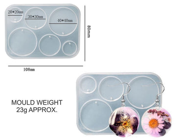 My Store Silicon Mould 6 IN 1 ROUND JEWELLERY & KEYCHAIN  MOULD
