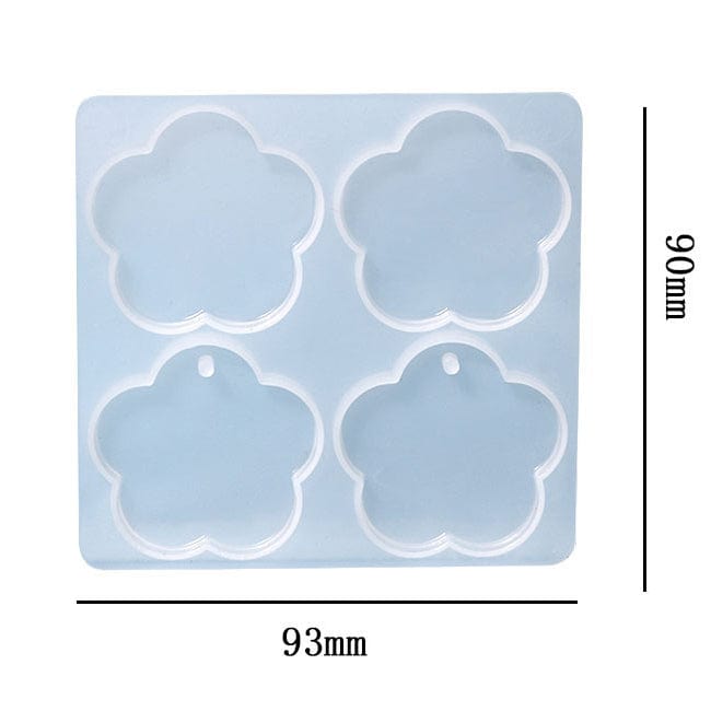 My Store Silicon Mould 4 Cavity 5 Kali Flower Rakhi ,Lumba ,Jewellery & Clip Mould