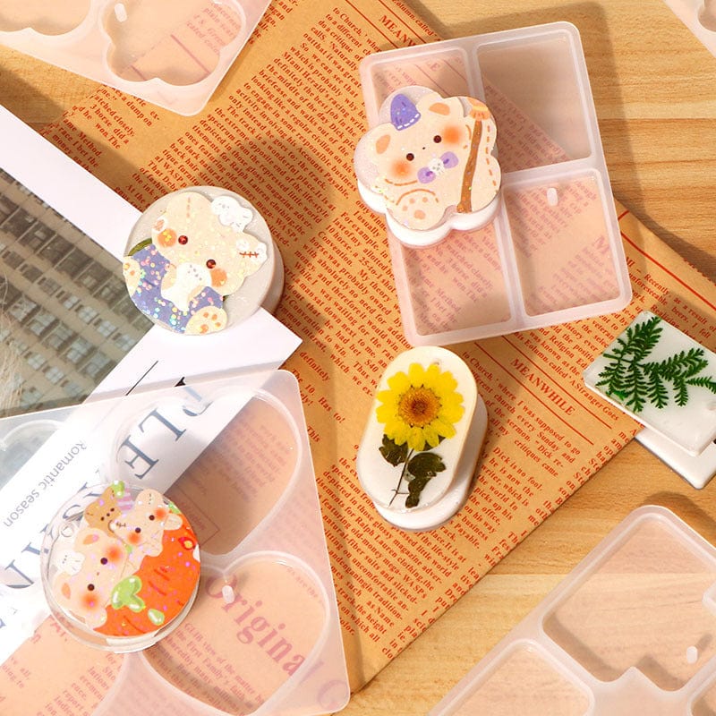 My Store Silicon Mould 4 Cavity Oval Rakhi ,Lumba ,Jewellery & Clip Mould