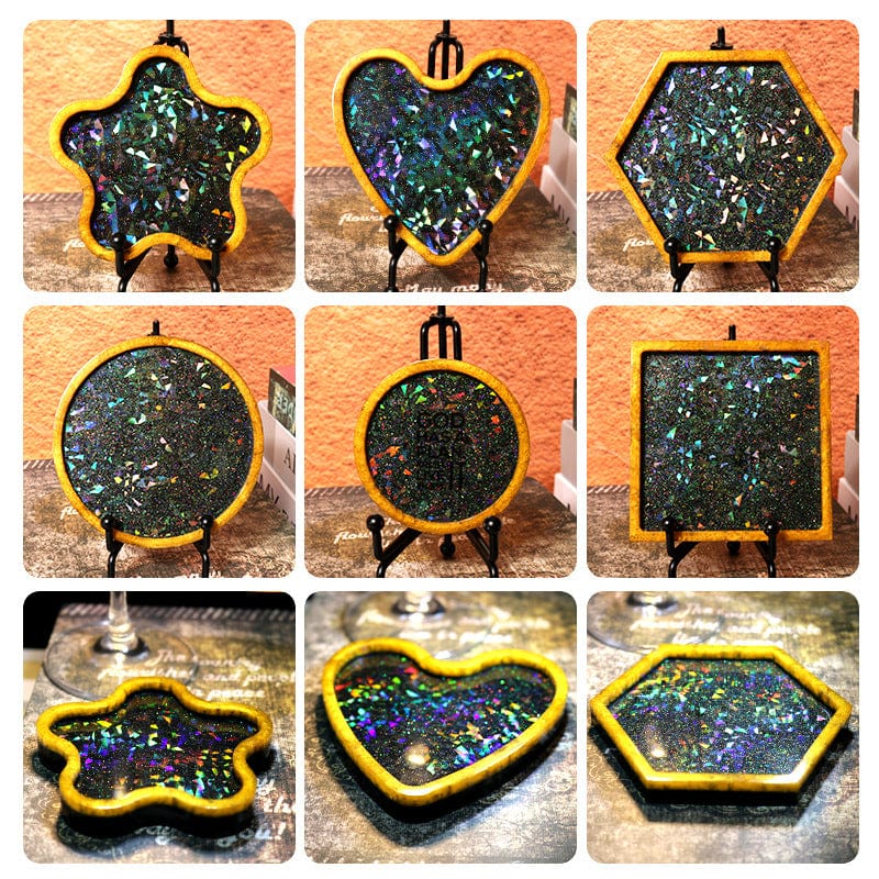 My Store Silicon Mould Holographic Heart Trinklet Coaster Mould