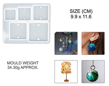 My Store Silicon Mould 5 IN 1 SQUARE JEWELLERY & RAKHI MOULD