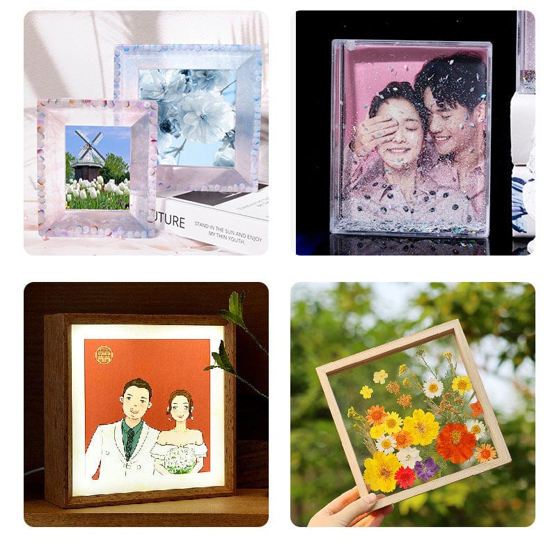 My Store Silicon Mould Square Photo Frame & Coaster With Angular Boundry