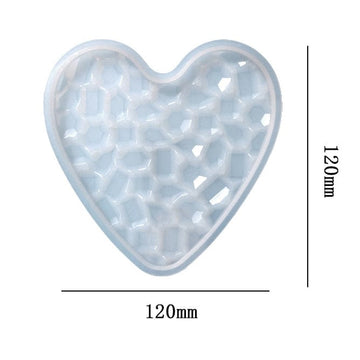 My Store Silicon Mould Heart Shaped Mosaic Texture Coaster Mould