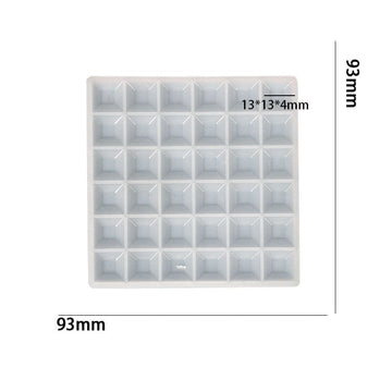 My Store Silicon Mould 36 Cavity Square Diamond Mosaic Mould For Recasting & Lippan Art