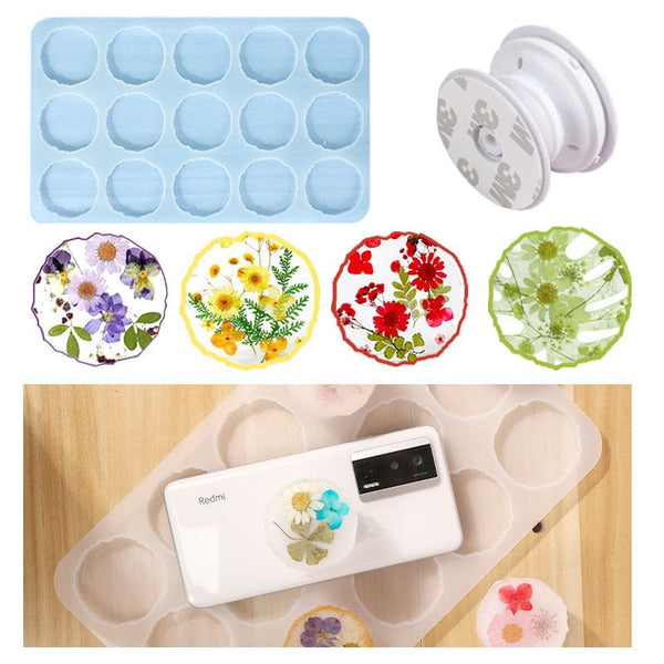 My Store Silicon Mould 15 Cavity Round Agate Pop Socket Mould