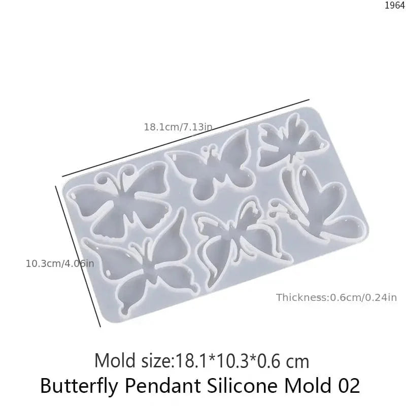 My Store Silicon Mould 6 Cavity Butterfly Keychain & Jewellery Mould