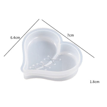 My Store Silicon Mould Rubbing Stitching Patching Heart Shaped Keychain & Pendant Mould