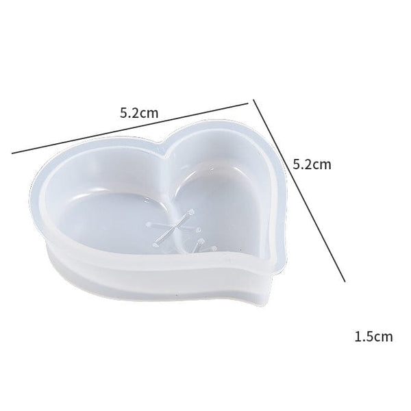 My Store Silicon Mould Rubbing Stitching Patching Heart Shaped Keychain & Pendant Mould