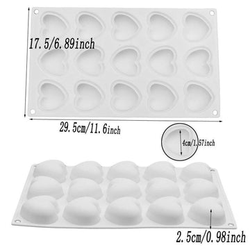 My Store Silicon Mould 15 Cavity Love Heart Shape Mould