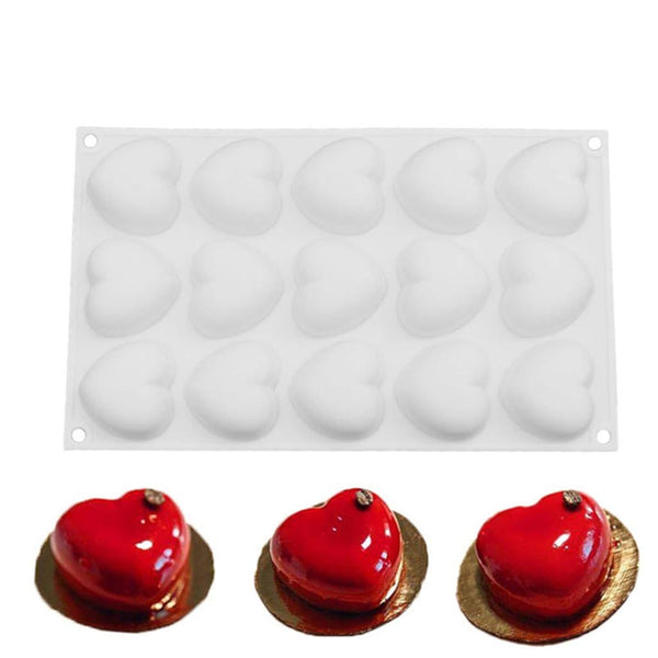 My Store Silicon Mould 15 Cavity Love Heart Shape Mould