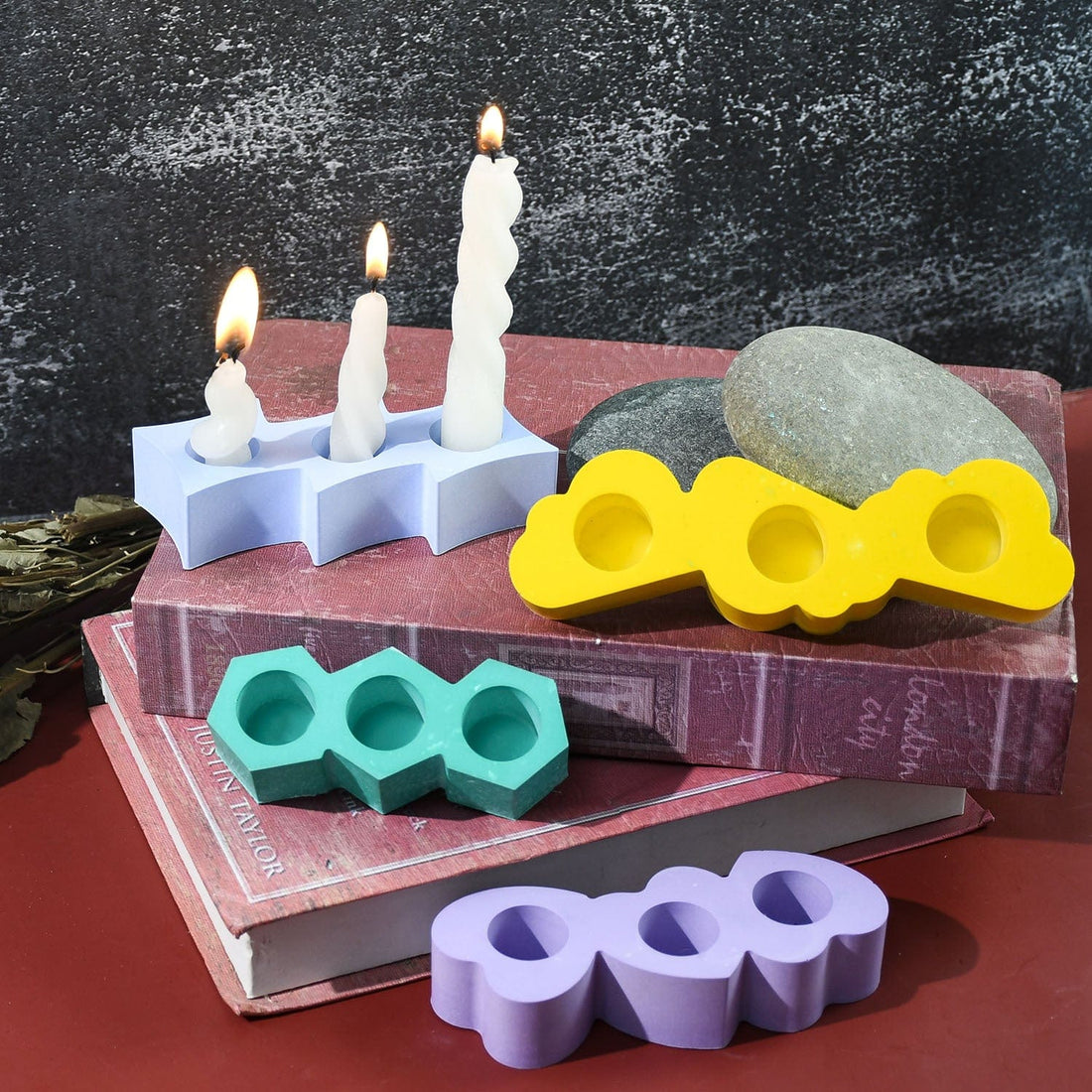 My Store Silicon Mould 3 Hole Cloud Candle Holder Mould