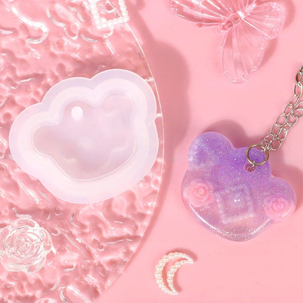 My Store Silicon Mould Bear Face Shape Keychain & Pendant Mould