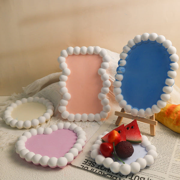 My Store Silicon Mould Oval Shape With Round Bubble Border Mould