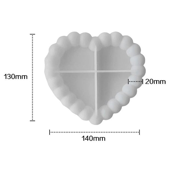 My Store Silicon Mould Heart Shape With Round Bubble Border Mould