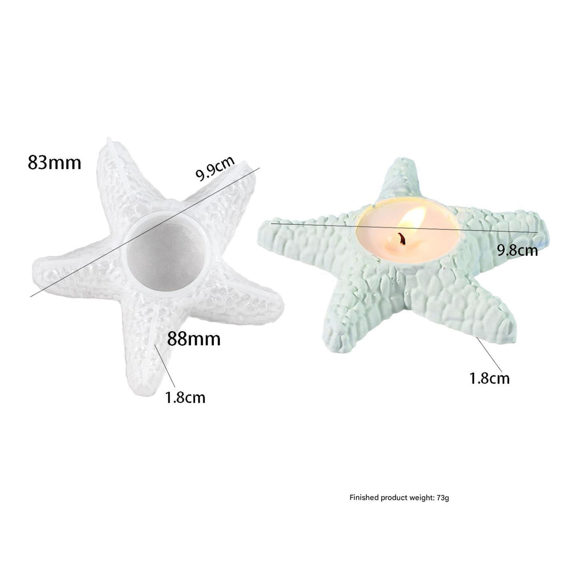 My Store Silicon Mould Sea Star T-Light Holder Mould