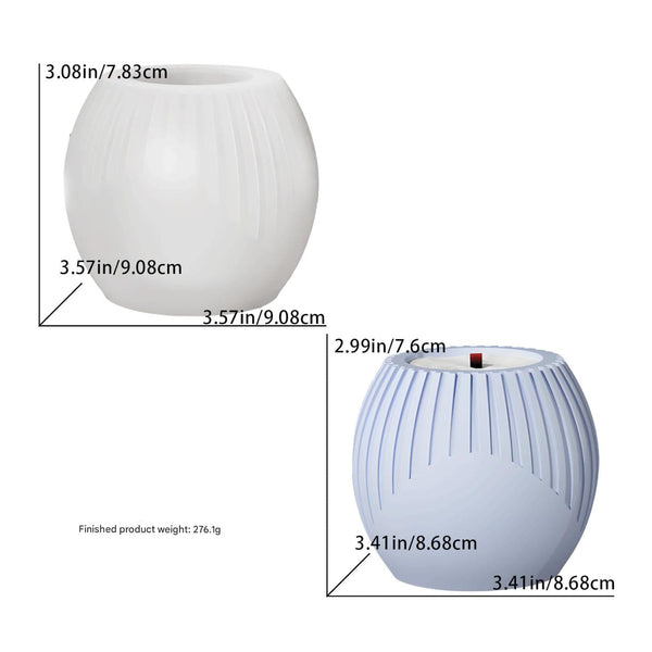 My Store Silicon Mould Vertical Striped Spherical Candle & Planter Mould