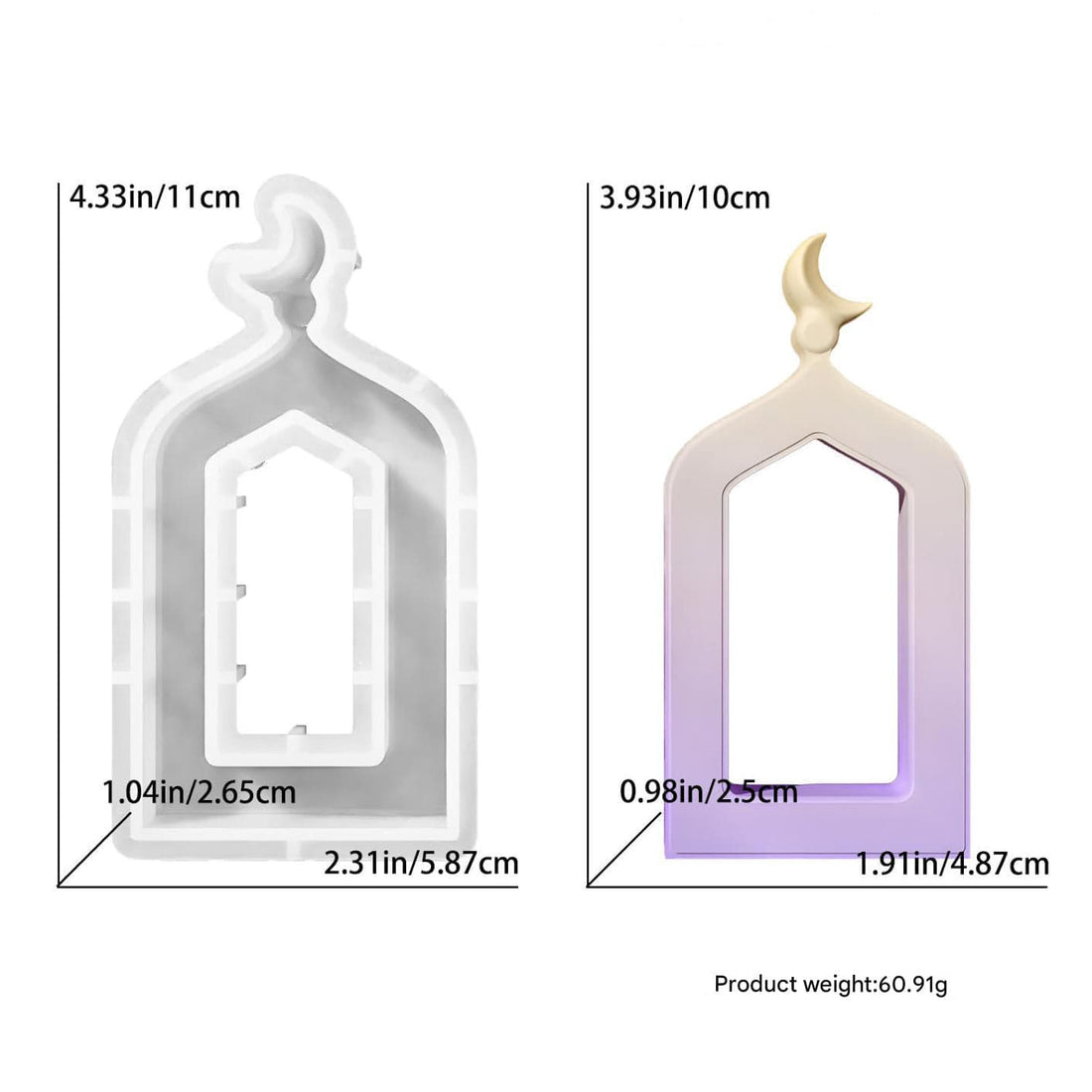 My Store Silicon Mould Small Hollowed-Out Arch Door Frame Mould