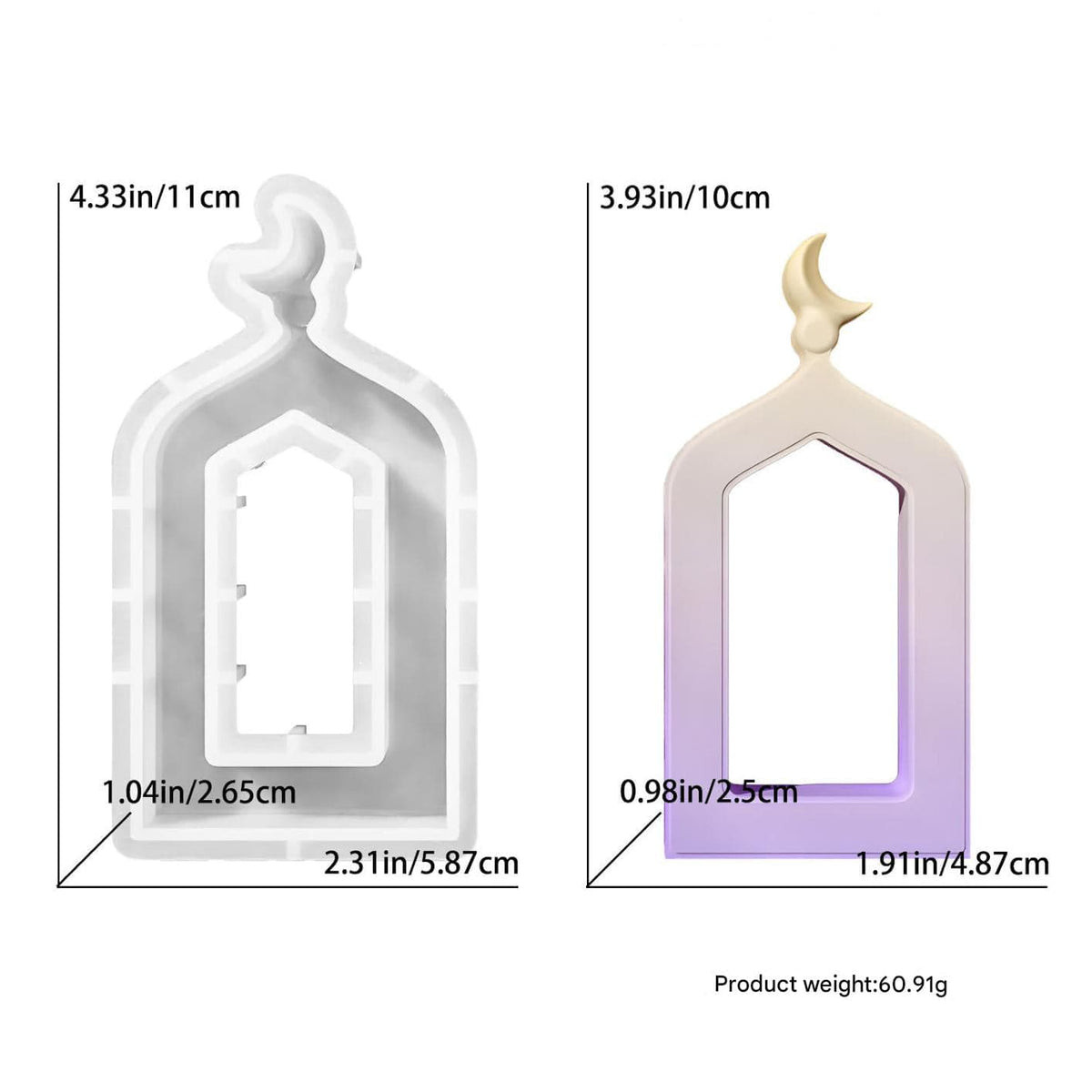 My Store Silicon Mould Small Hollowed-Out Arch Door Frame Mould