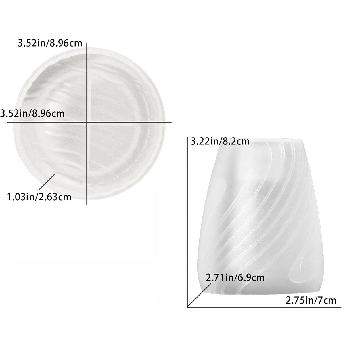 My Store Silicon Mould Striped Lines Texture Candle Holder Mould