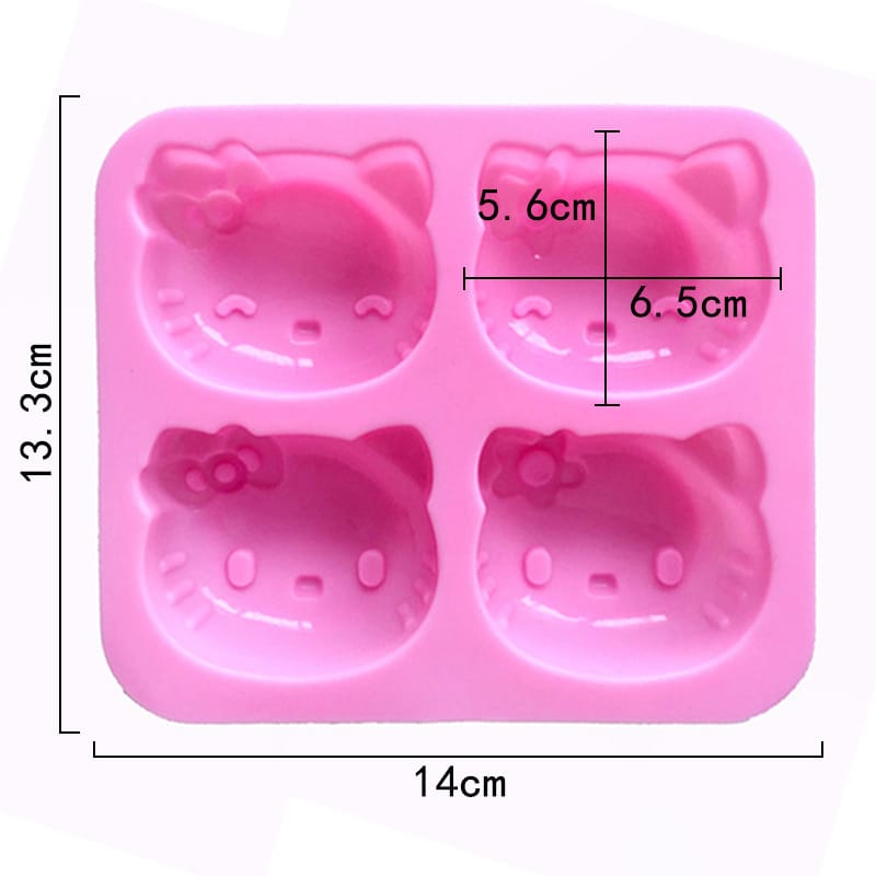 My Store Silicon Mould 4 Cavity Hello Kitty Silicone Cake and Soap Mould