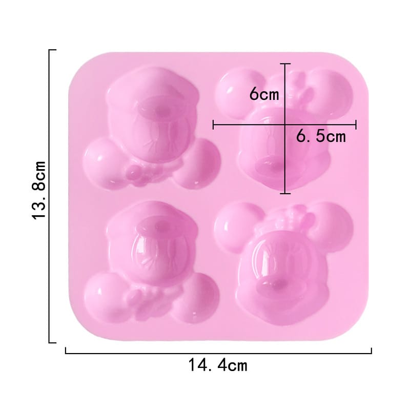 My Store Silicon Mould 4-Cavity Minnie Mouse for Cake Making, DIY Concrete Art & Crafts Silicone Mould