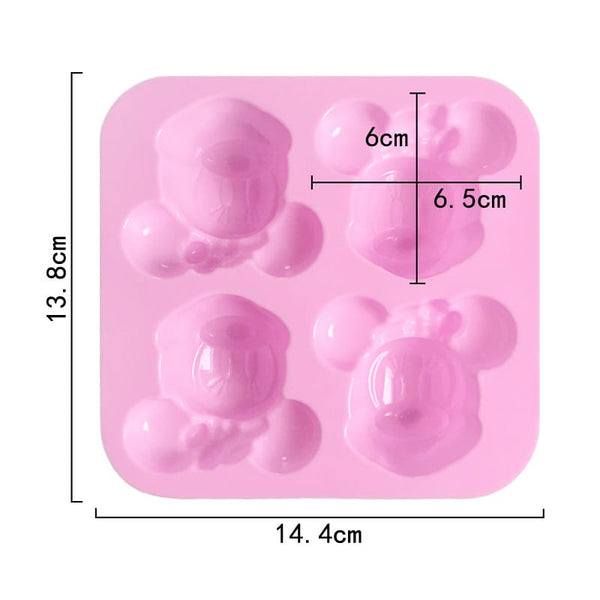 My Store Silicon Mould 4-Cavity Minnie Mouse for Cake Making, DIY Concrete Art & Crafts Silicone Mould
