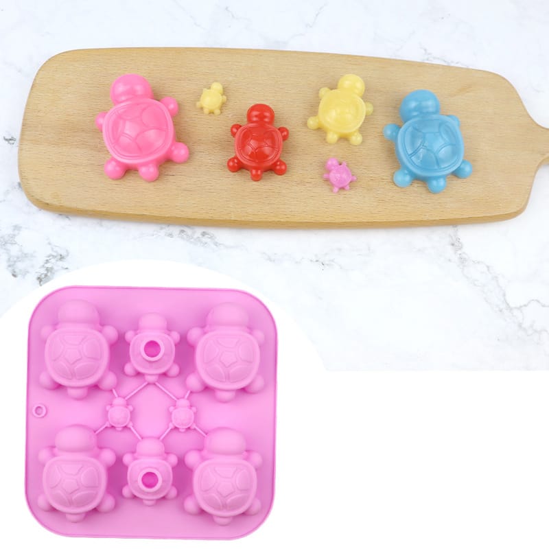 My Store Silicon Mould 8 Cavity Small & Large Turtles Handmade Cake Mould