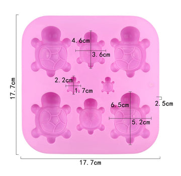 My Store Silicon Mould 8 Cavity Small & Large Turtles Handmade Cake Mould
