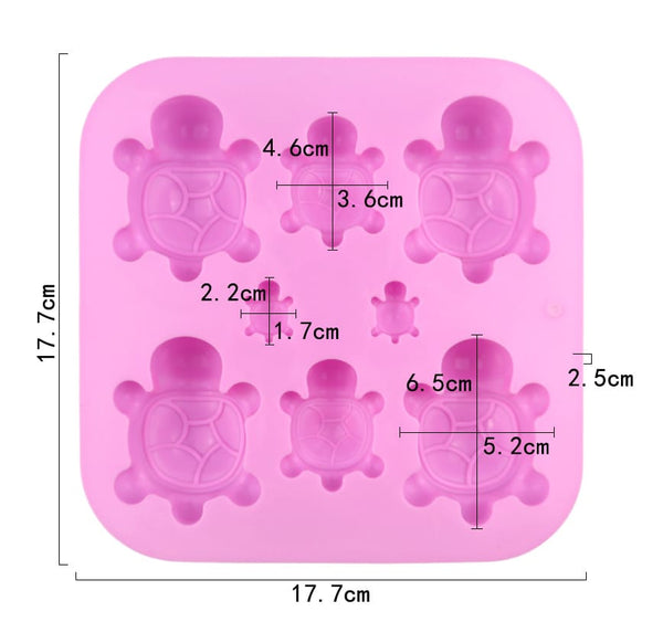 My Store Silicon Mould 8 Cavity Small & Large Turtles Handmade Cake Mould