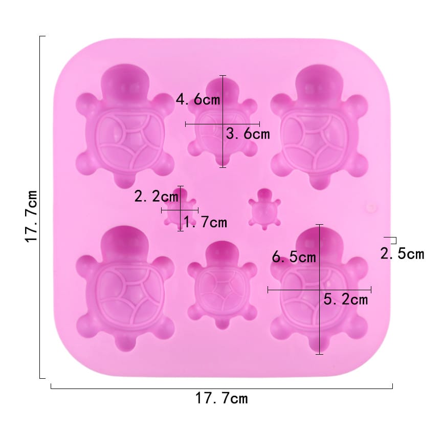 My Store Silicon Mould 8 Cavity Small & Large Turtles Handmade Cake Mould