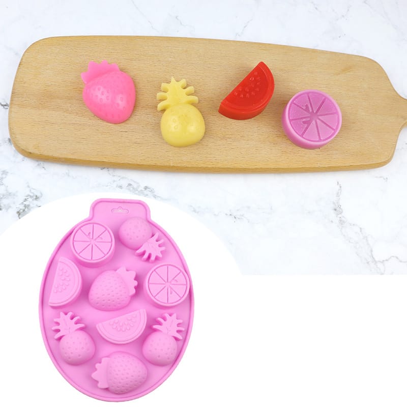 My Store Silicon Mould 9 Cavity Fruit Chocolate & Cake Mould
