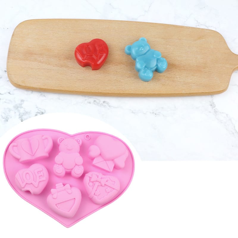 My Store Silicon Mould 6 Cavity Valenthe's Special Mould