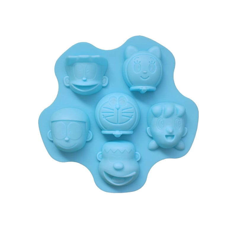 My Store Silicon Mould 3D 6 Cavity Doraemon Cartoon Soap Mould