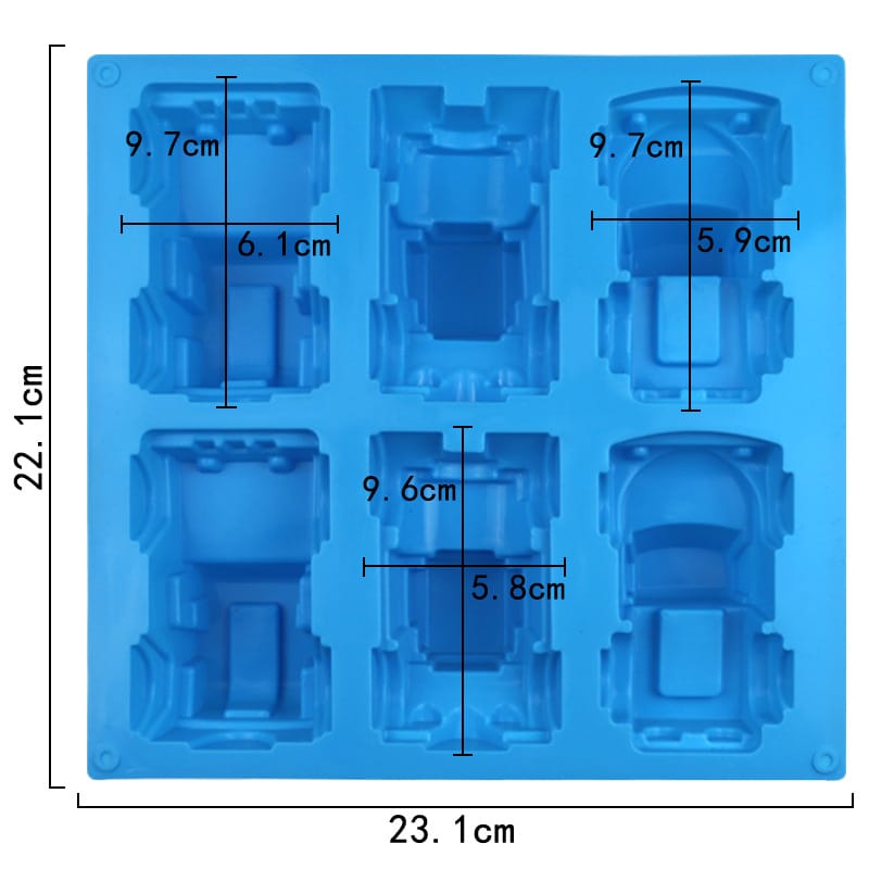 My Store Silicon Mould 3D 6 Cavity Vintage Car Shape Mould