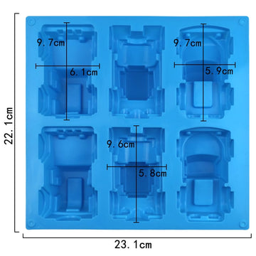 My Store Silicon Mould 3D 6 Cavity Vintage Car Shape Mould