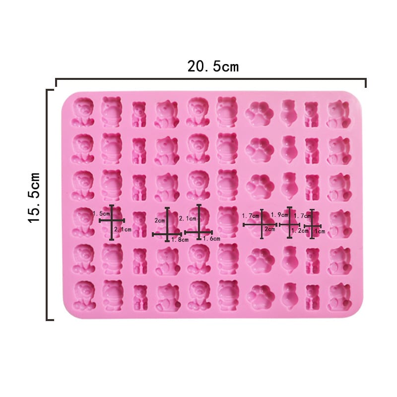 My Store Silicon Mould 60 Cavity Mini Animal Gummy Mould