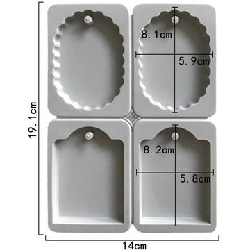 My Store Silicon Mould 4-Cavity Oval & Arch Tag Multi-Purpose Mould for DIY Concrete Art, Scented Wax Sachets, Resin Crafts, Soap Making & Cake Making Silicone Mould