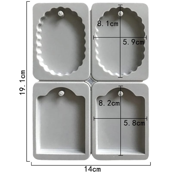 My Store Silicon Mould 4-Cavity Oval & Arch Tag Multi-Purpose Mould for DIY Concrete Art, Scented Wax Sachets, Resin Crafts, Soap Making & Cake Making Silicone Mould